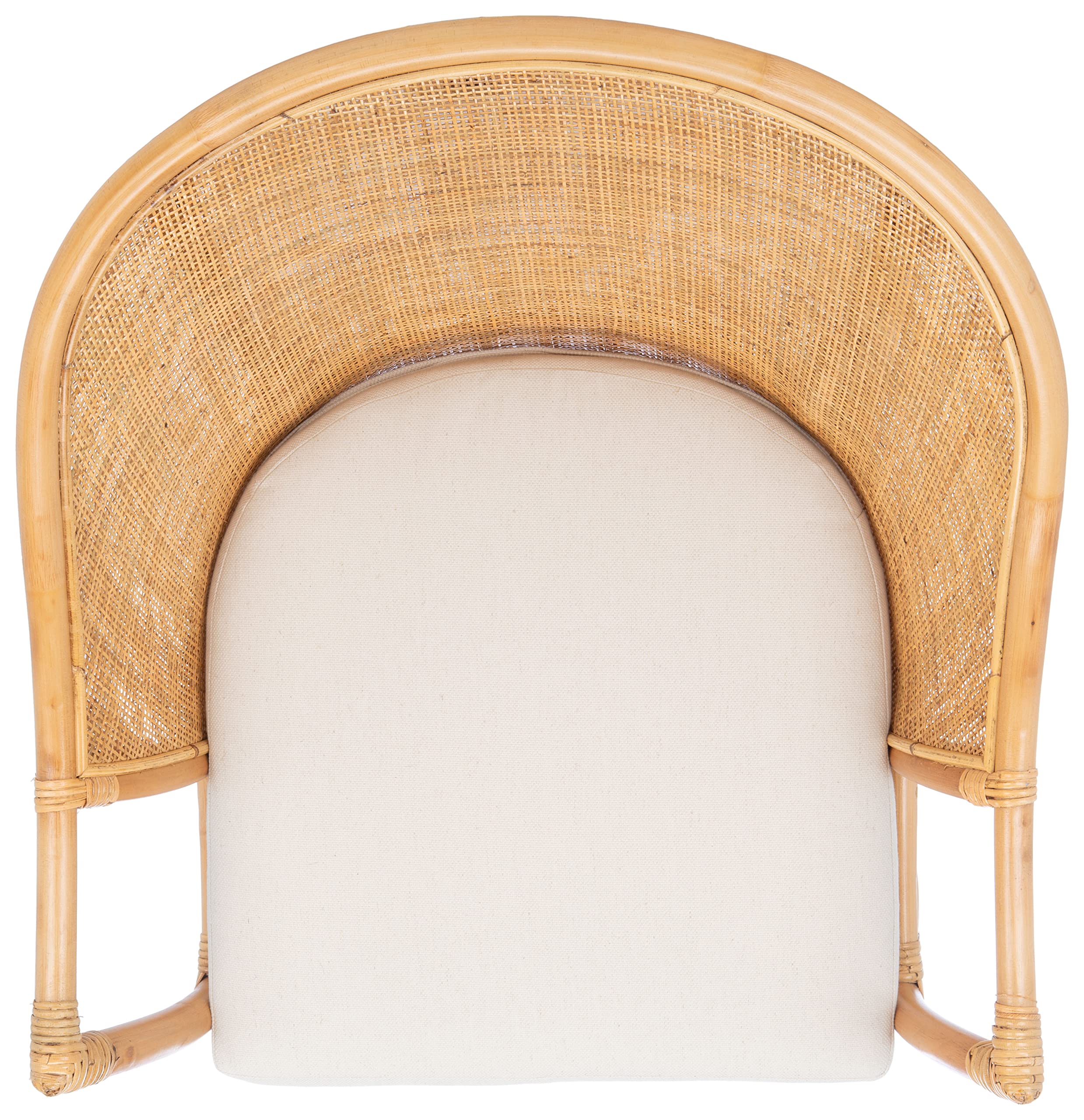 The Best Rattan Accent Chairs in 2026 1 Safavieh Home Collection Dustin Rattan Cushion Accent Chair, Natural/White — product photo