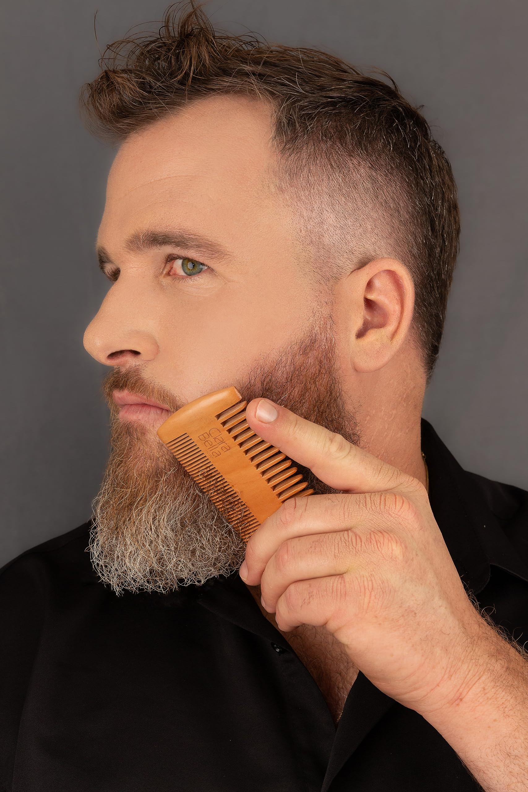 Juego de cepillos de madera para barba para hombre