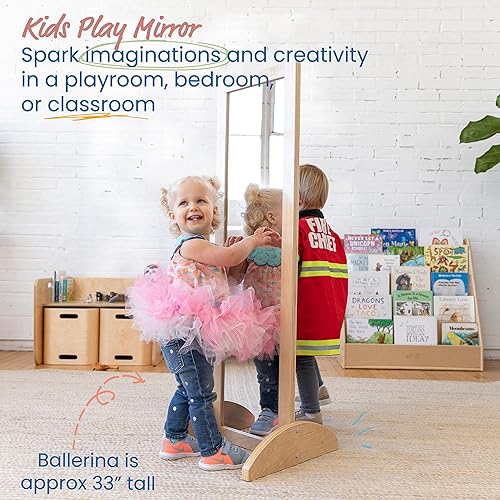 Miniatura 3 de ECR4Kids espejo de marco de abedul bidireccional resistente a roturas de doble cara