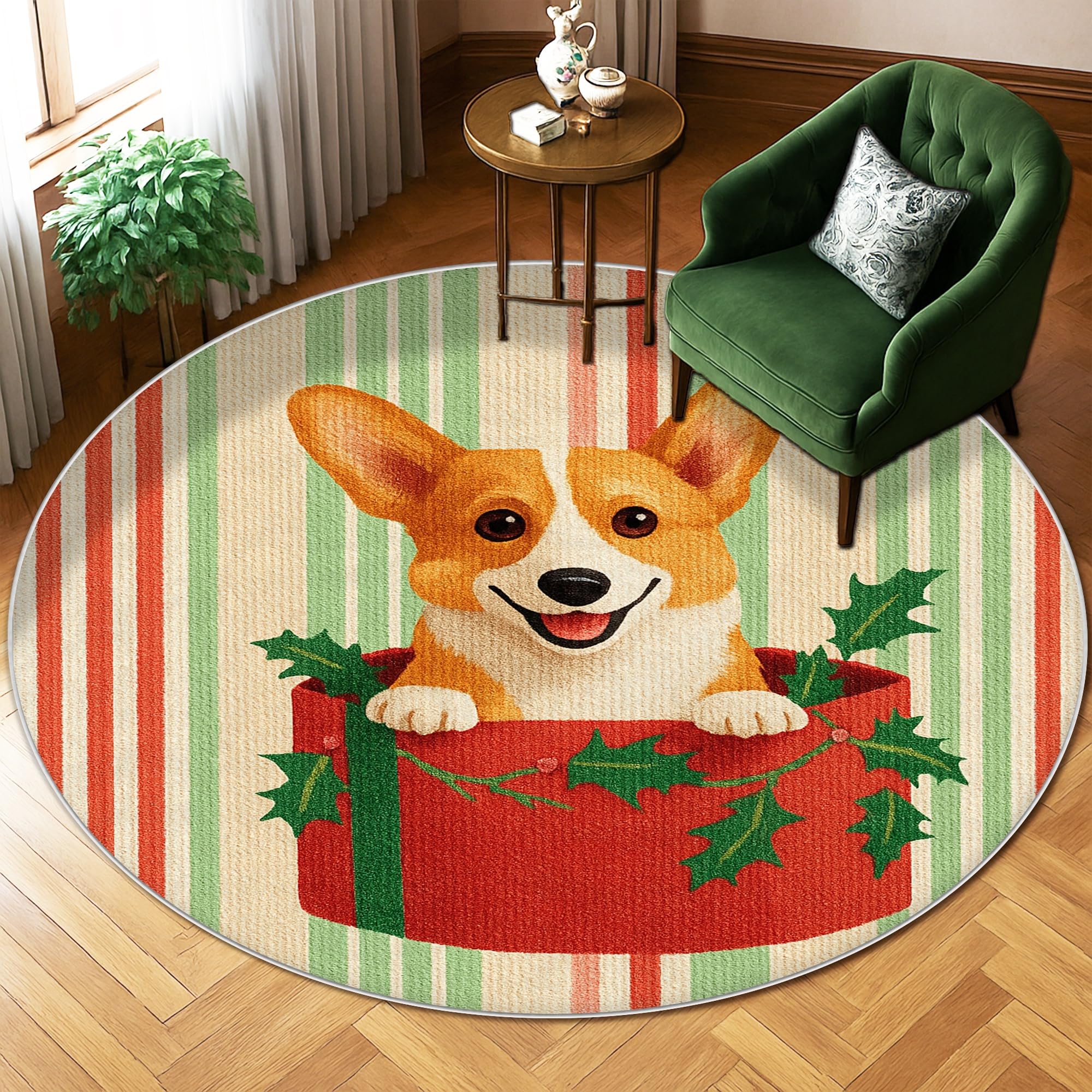 Tapis de sol rond Corgi 1,8m | Moquette poils courts salon