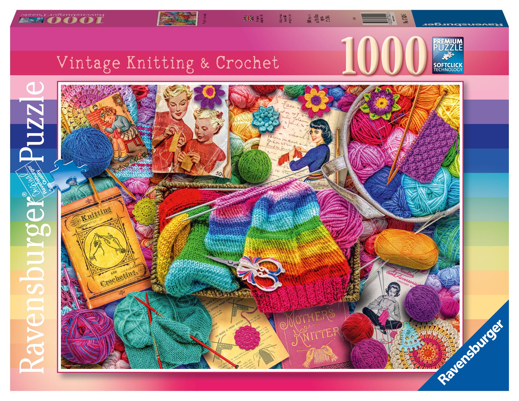 Ravensburger Vintage Knitting & Crochet Nostalgia 1000 Piece Jigsaw Puzzles for Adults and Kids Age 12 Years Up - Gifts for Adults — image 1