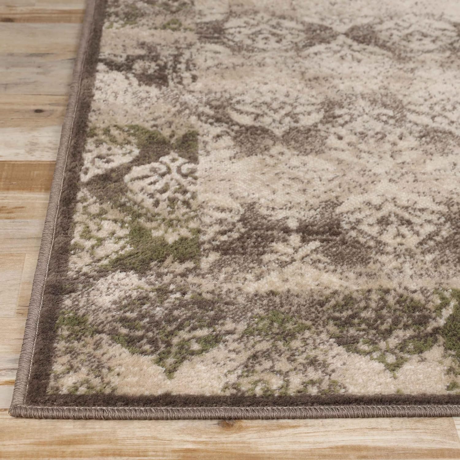 BNM Indoor Small Area Rug with Jute Backing, Perfect for Bedroom, Living Room, Entryway, Kitchen, Office, Dorm, Hardwood, Vintage Medallion Decor, Mystique Collection, 2' x 3', Brown