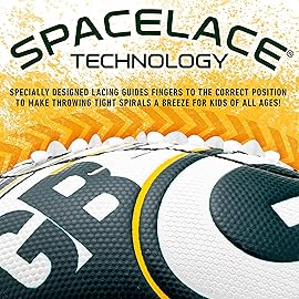 Franklin Sports NFL Green Bay Packers Football - Youth Mini Football - 8.5 Junior Size Ball - SPACELACE Easy Grip Texture- Perfect for Kids