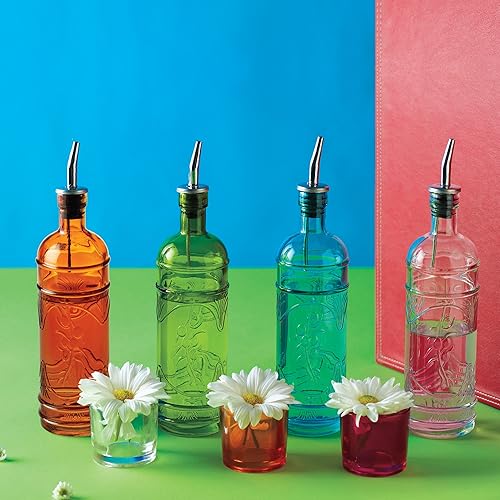 Miniatura 2 de Couronne Co. - Botella dispensadora de aceite de oliva para cocina, botella dispensadora de vinagre con boquillas de vertido, 16 onzas, color azul