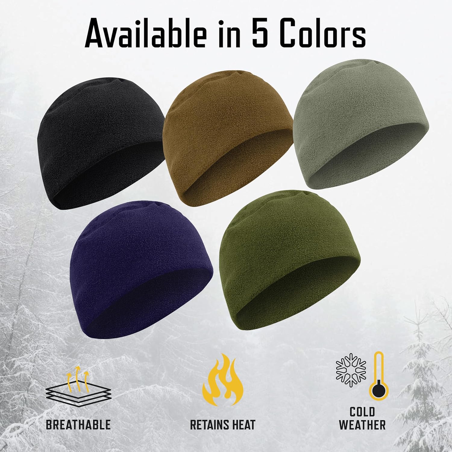 Rothco Polar Fleece Watch Cap - Warm All-Weather Protection Winter Beanie Hat - Image 5