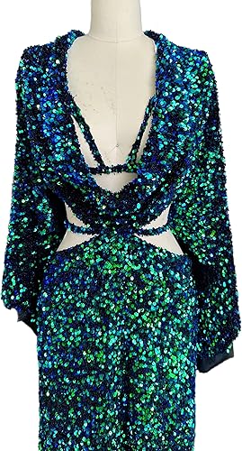 Miniatura 6 de Tela de terciopelo de lentejuelas iridiscentes, tela suave y elástica con lentejuelas brillantes, perfecta para costura, disfraces, tapicería y