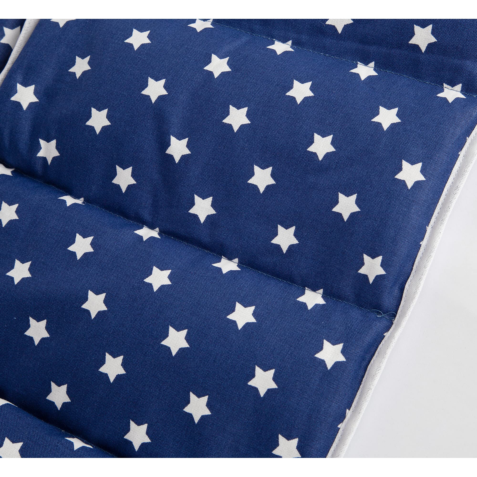 Cojín termico XXL con semillas de grosella, compartimentado en 7, con cierre adhesivo, aprox. 135cm. - estrella azul - Cinto termico lumbar