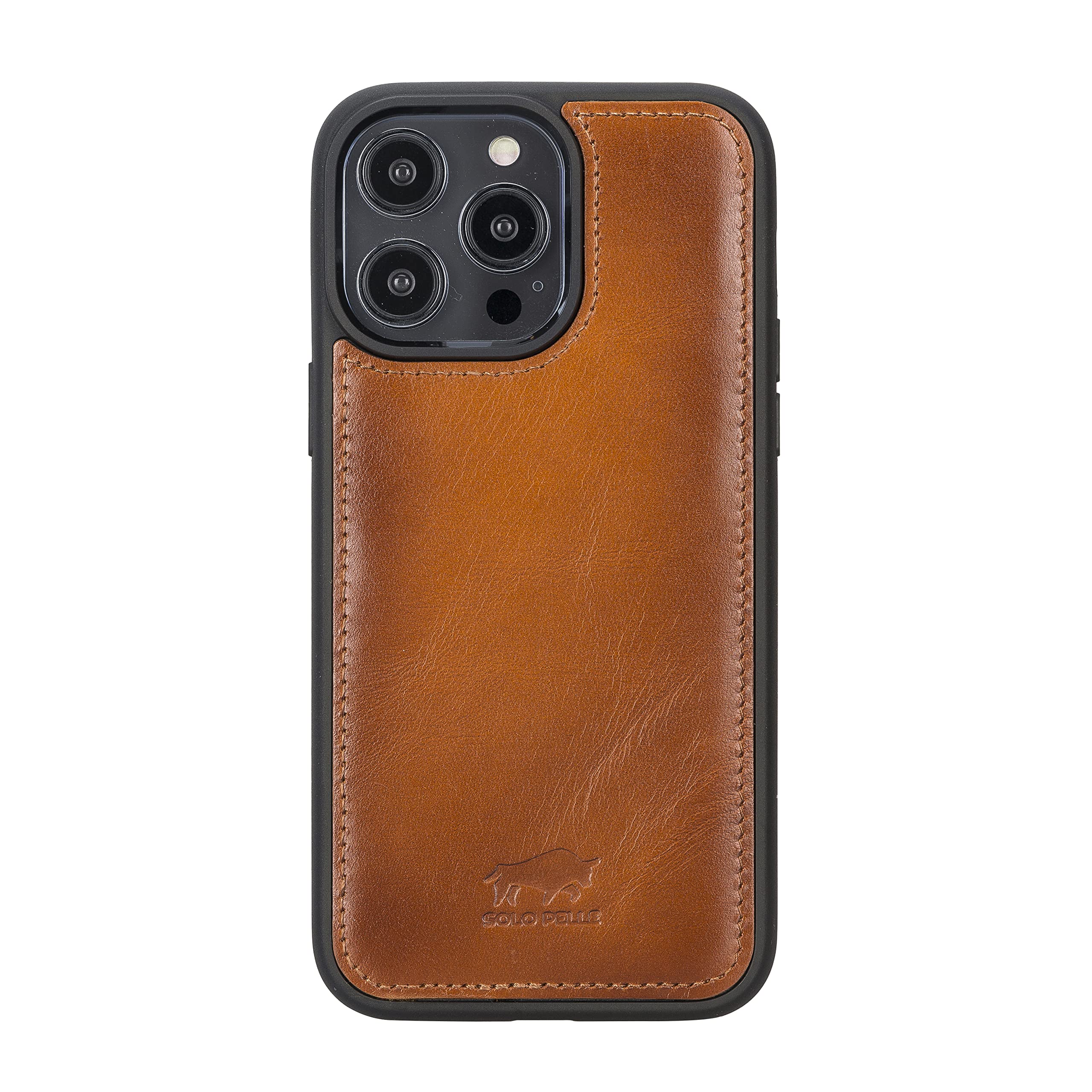 Solo Pelle Lederhülle kompatibel für iPhone 14 Pro Max in 6.7 Zoll abnehmbare Hülle (2in1) inkl. Kartenfächer für das original Apple iPhone 14 Pro Max in 6.7 (Cognac Braun)