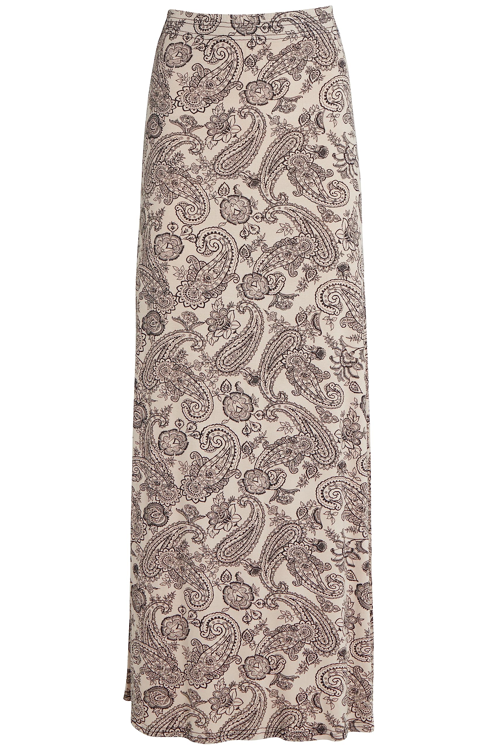 Wearall Women's Pasiley Stone Paisley Print 70S Boho Stretch Long Maxi Skirt 26-28