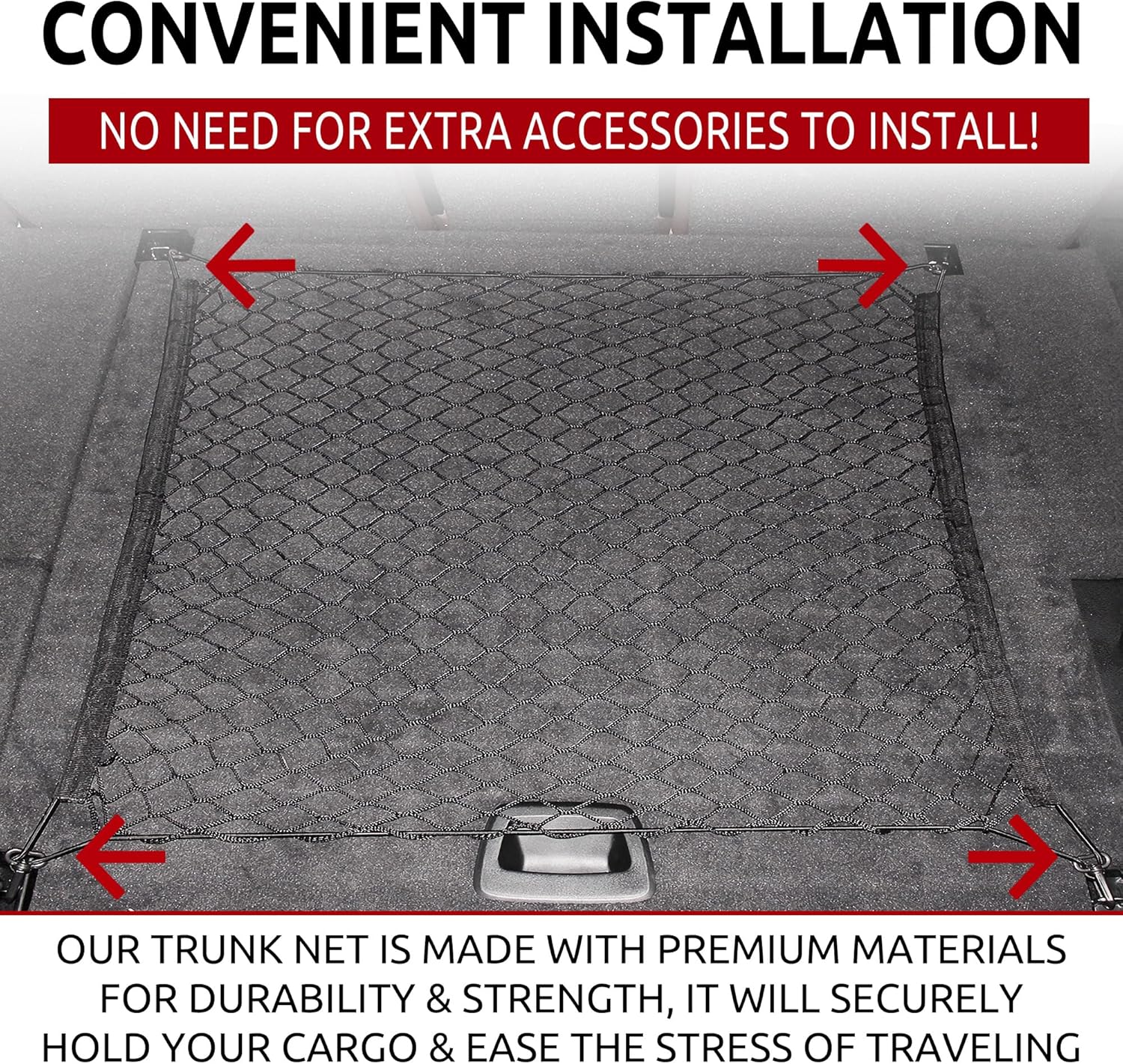 Trunknets Inc Floor Style Trunk Cargo Net for BMW 5 Series 520i 525i 525xi 528i 528xi 530i 530xi 535d 535i 535i GT xDrive 545i 550i 550i GT 550i GT xDrive 2004-2021 New