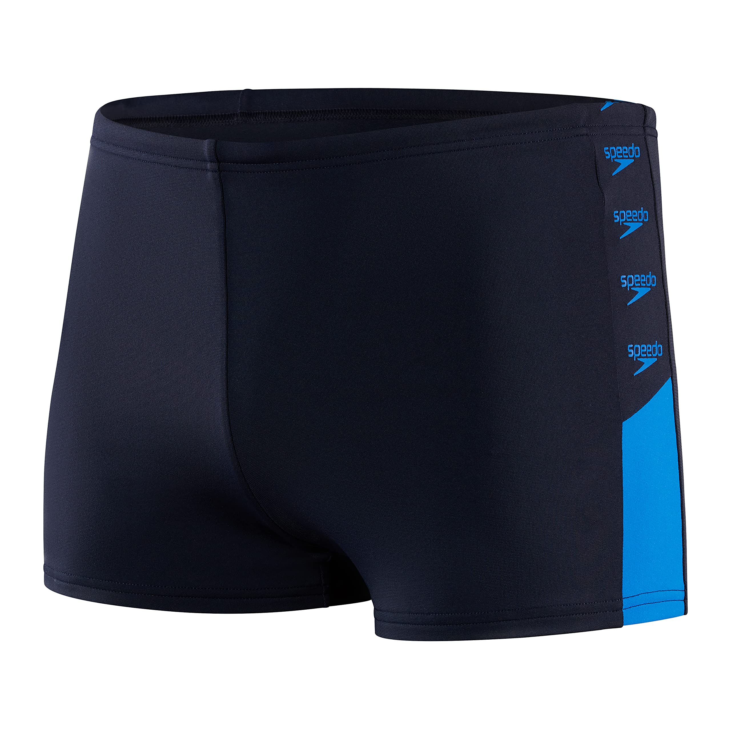 Speedo Men's Boom Logo Splice Aquashort, True Navy/Bondi Blue, 28