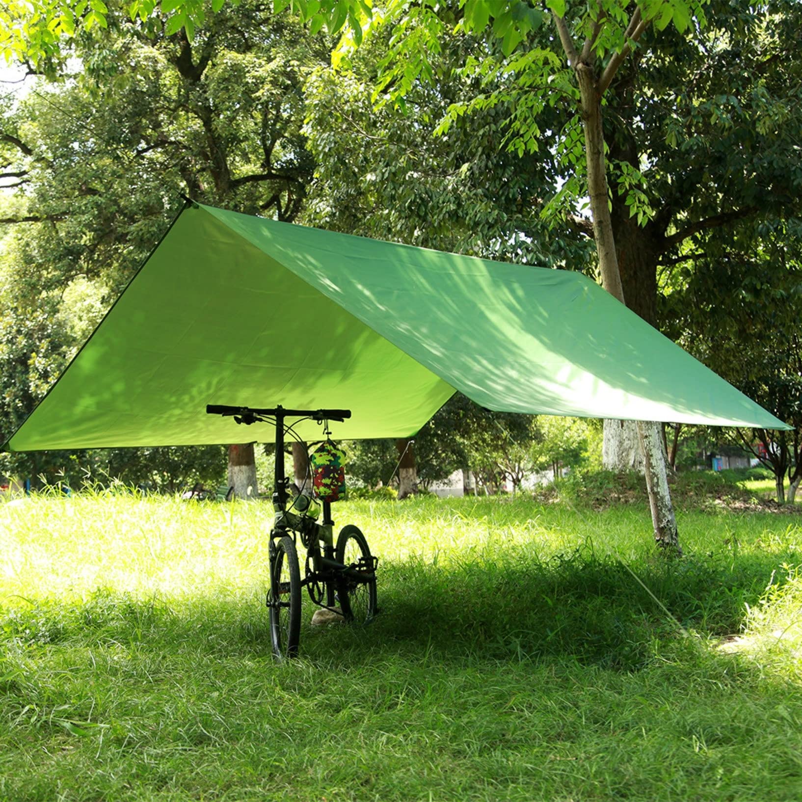 Amaca Rain Fly Camping Tarp,Telo Tenda Esagonale Impermeabile Multifunzionale,Leggero E Compatto For Lo Zaino,L'escursionismo,Il Viaggio (Color : Gray, Size : 300 * 300CM)