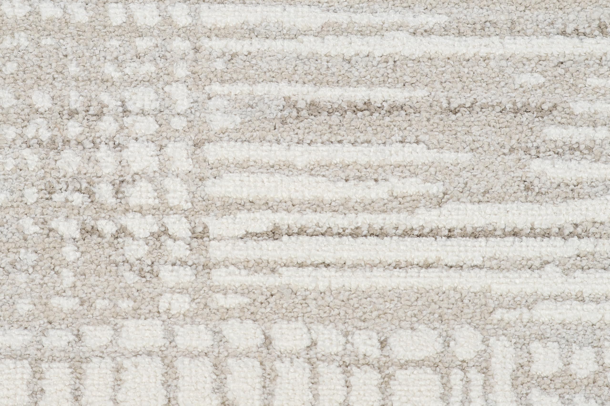 TAPISO Trend Tappeto a Pelo Corto - Tappeto Moderno di Alta qualità - Elegante Tappeto per Soggiorno in Beige Crema con Marrone - Motivo a Strisce Sfumate - Oeko-Tex 80 x 150 cm