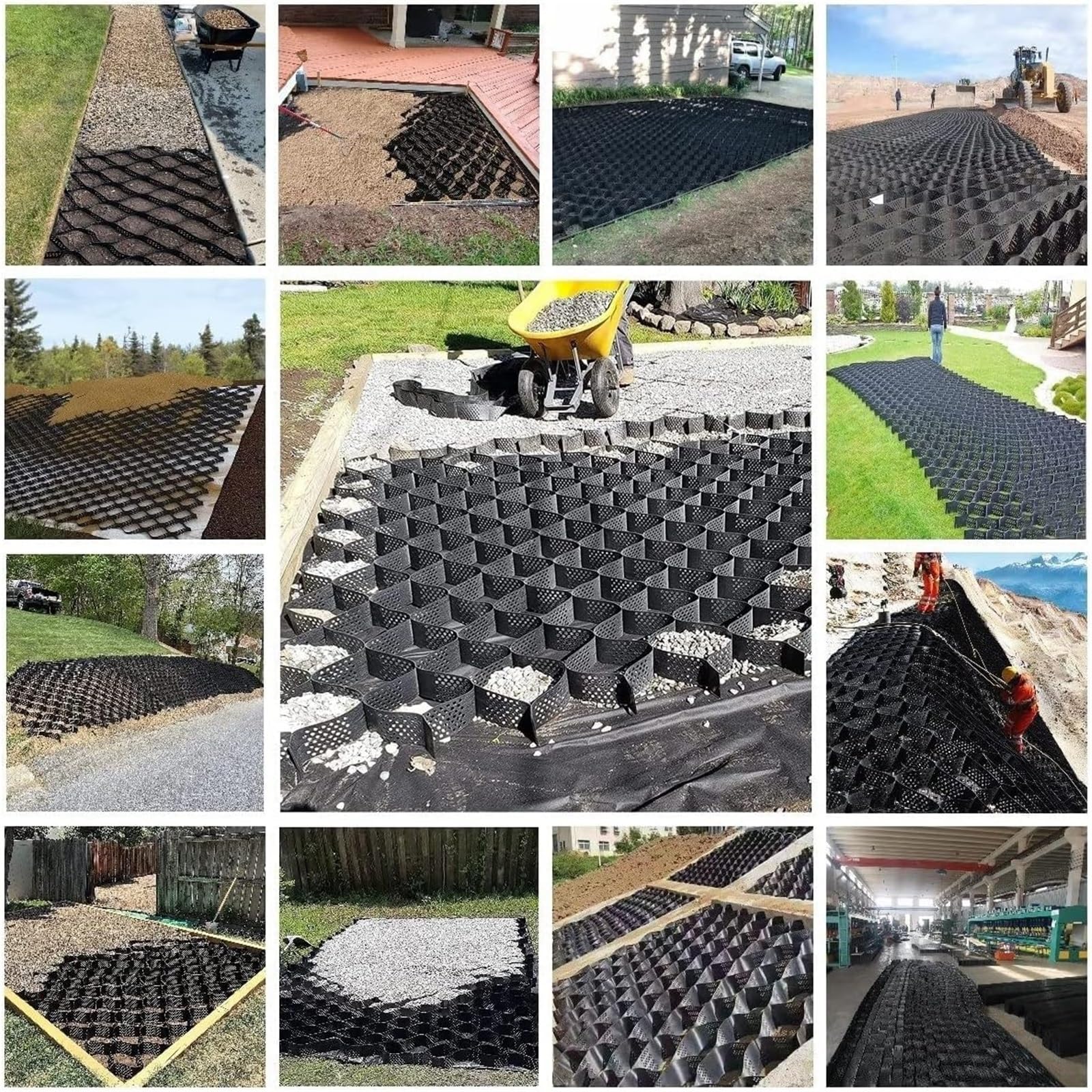 geogriglia Griglie per La Stabilizzazione del Terreno Griglie per Il Terreno Versatili, Espandibili E Pieghevoli, Griglie per Pavimentazioni in HDPE 1885 Lbs di Carico per Sq Ft GeoGrids (Size : 1x5