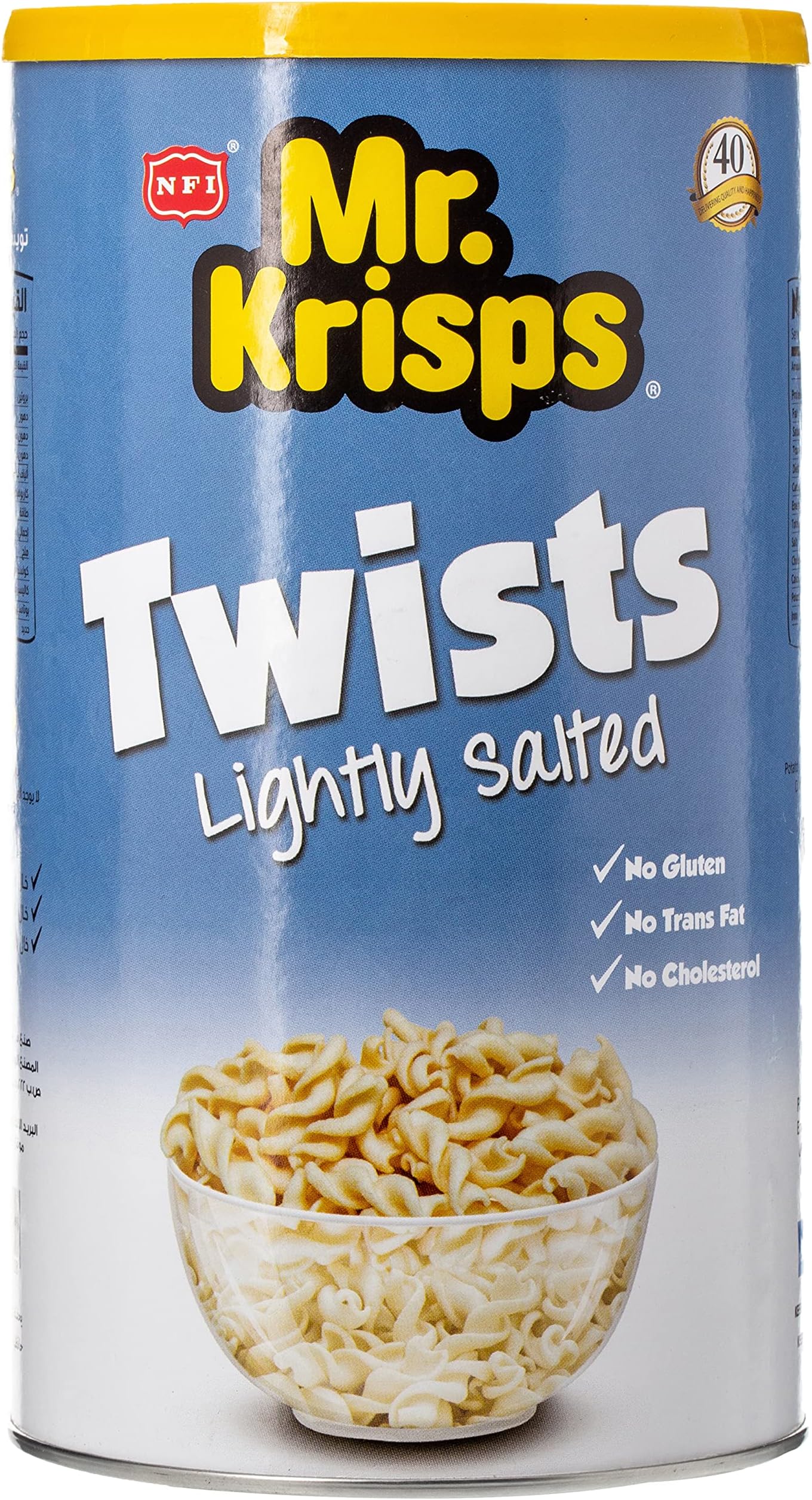 Mr.Krisps Twists Natural Lightly Salted Flavour Can 75 gm