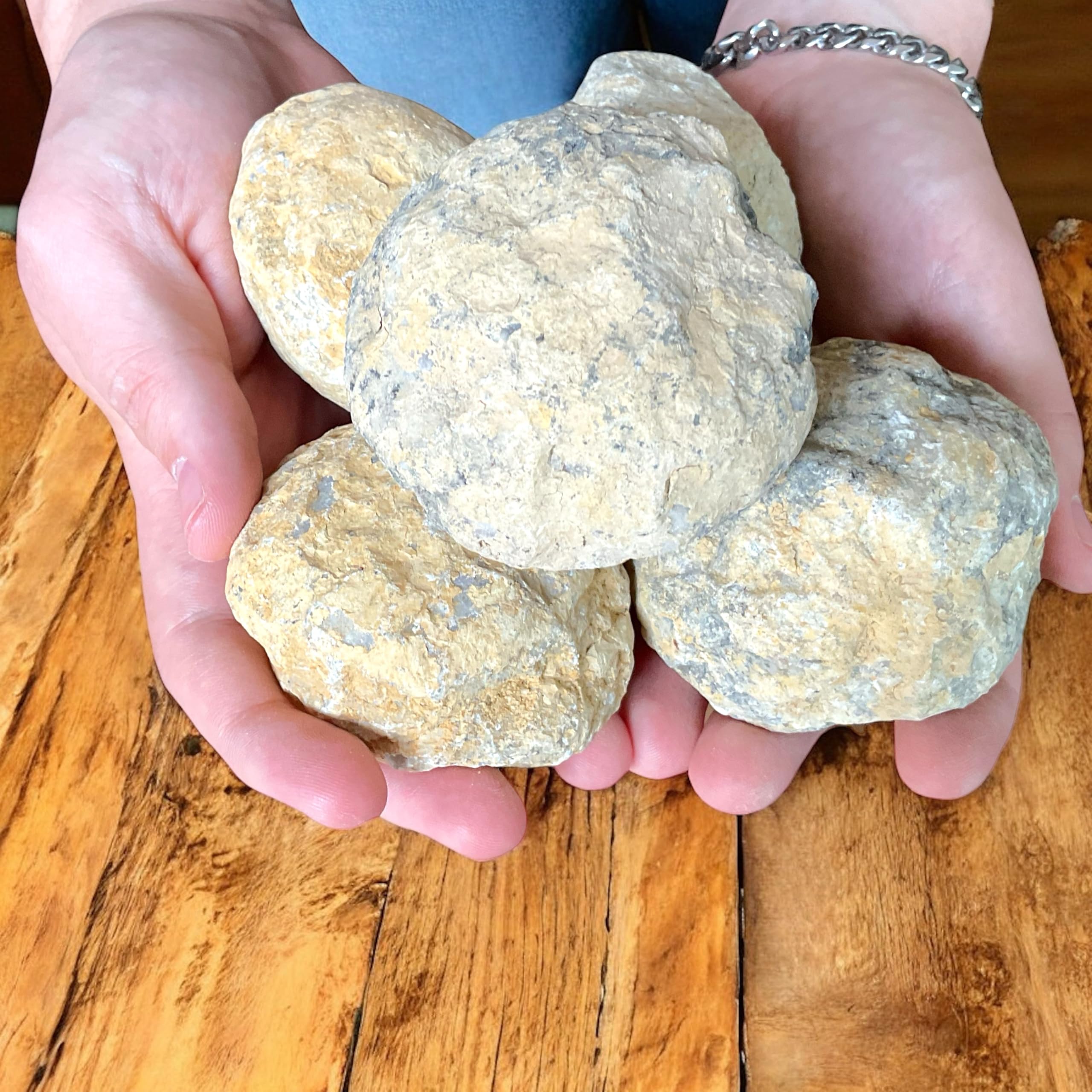 Zestaw geodów w rozmiarze piłki tenisowej I 5 dużych geodów I każda 6-7 cm i łącznie 900-1000 gramów do samodzielnego rozbicia - z instrukcją i objaśnieniem I Maroko