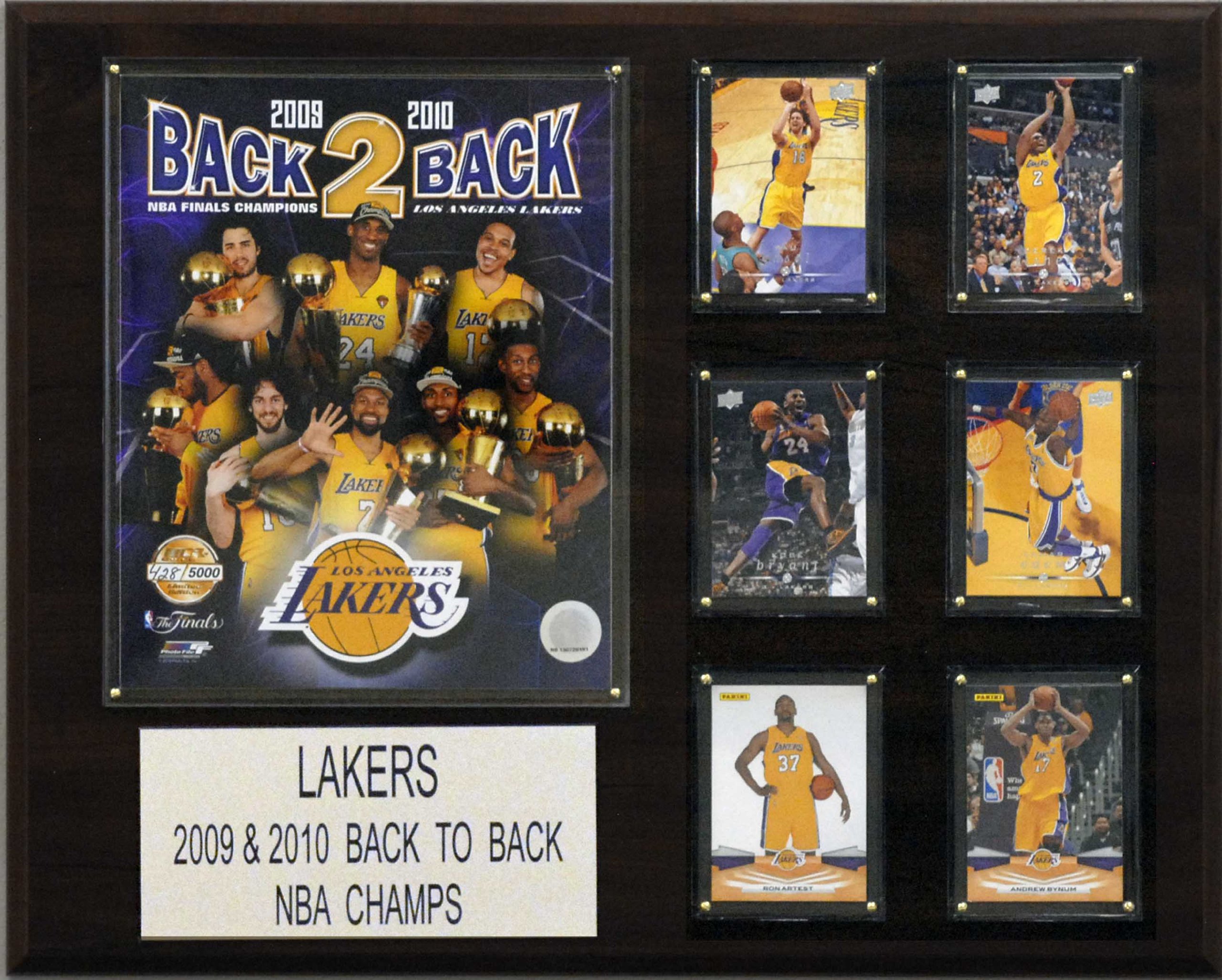 NBA Los Angeles Lakers Back to Back NBA Champions Plaque