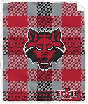 Officially Licensed NCAA Plaid Steel Royal Plush Sherpa Blanket