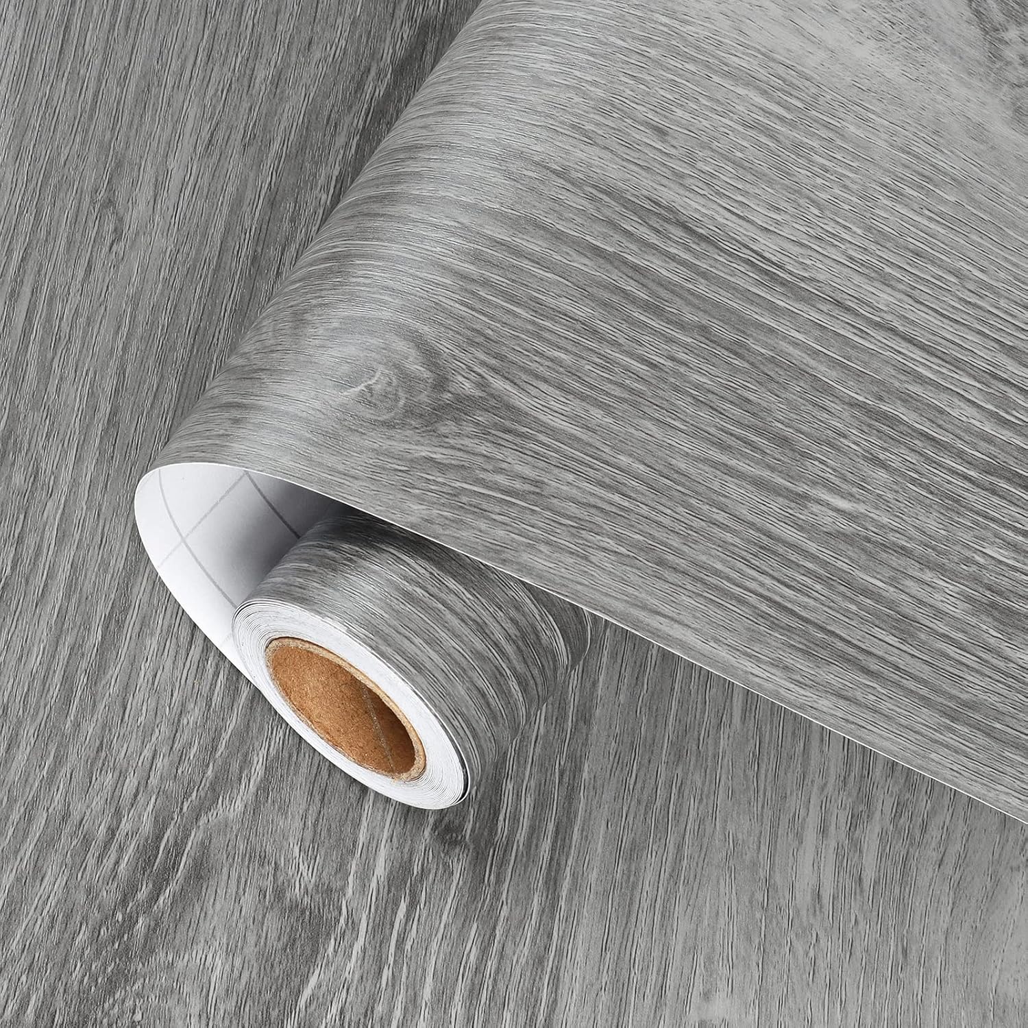Grey Wood Contact Paper for Countertops and Cabinets Removable Wood Peel and Stick Wallpaper Self Adhesive Waterproof Countertop Contact Paper Thicken Gray Wooden Vinyl Wrap 17.7" x 315"