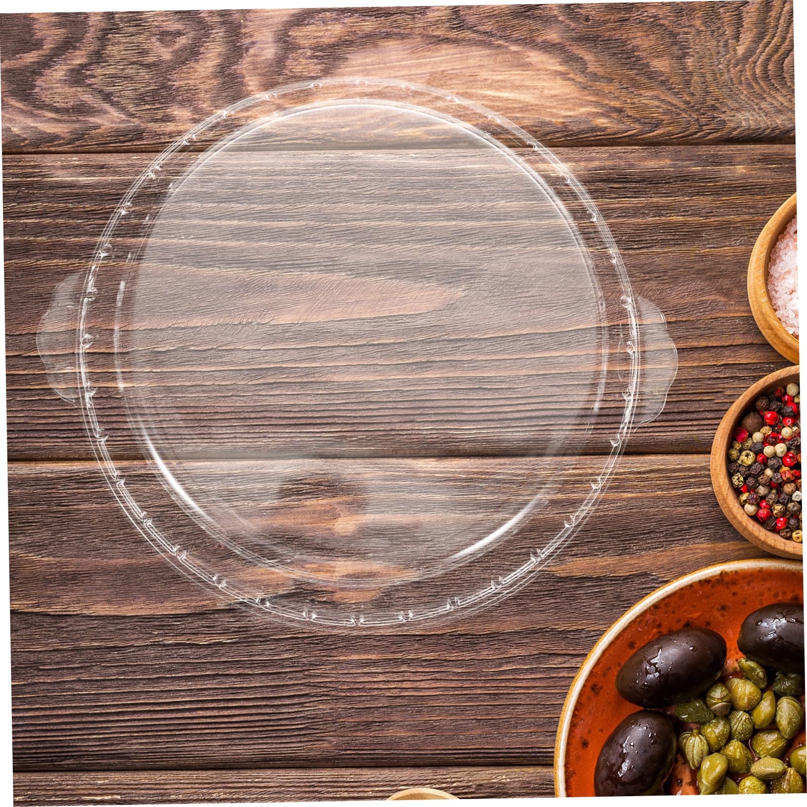 Tapa de cristal para horno microondas plato placa de vidrio para pastas de vidrio para microondas para alimentos utensilios para hornear Bandeja Transparente