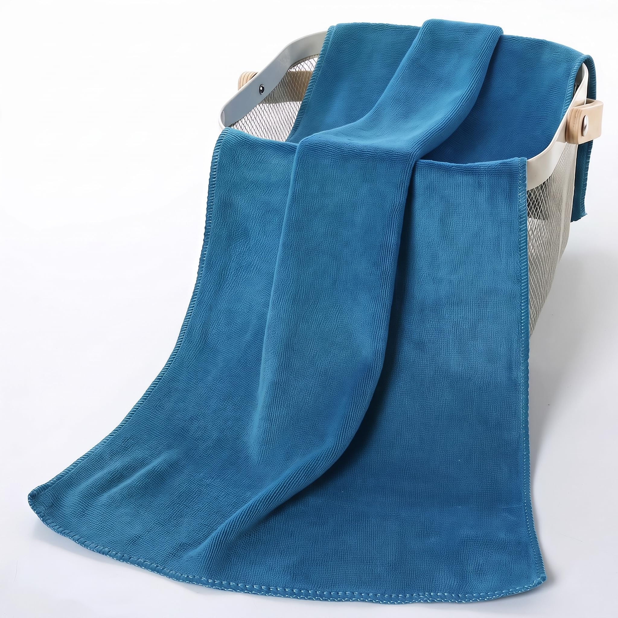 Toalla de microfibra de 120 x 50 cm, compacta y de secado rápido, toalla deportiva para fitness, toalla de viaje, compacta como toalla de baño, azul