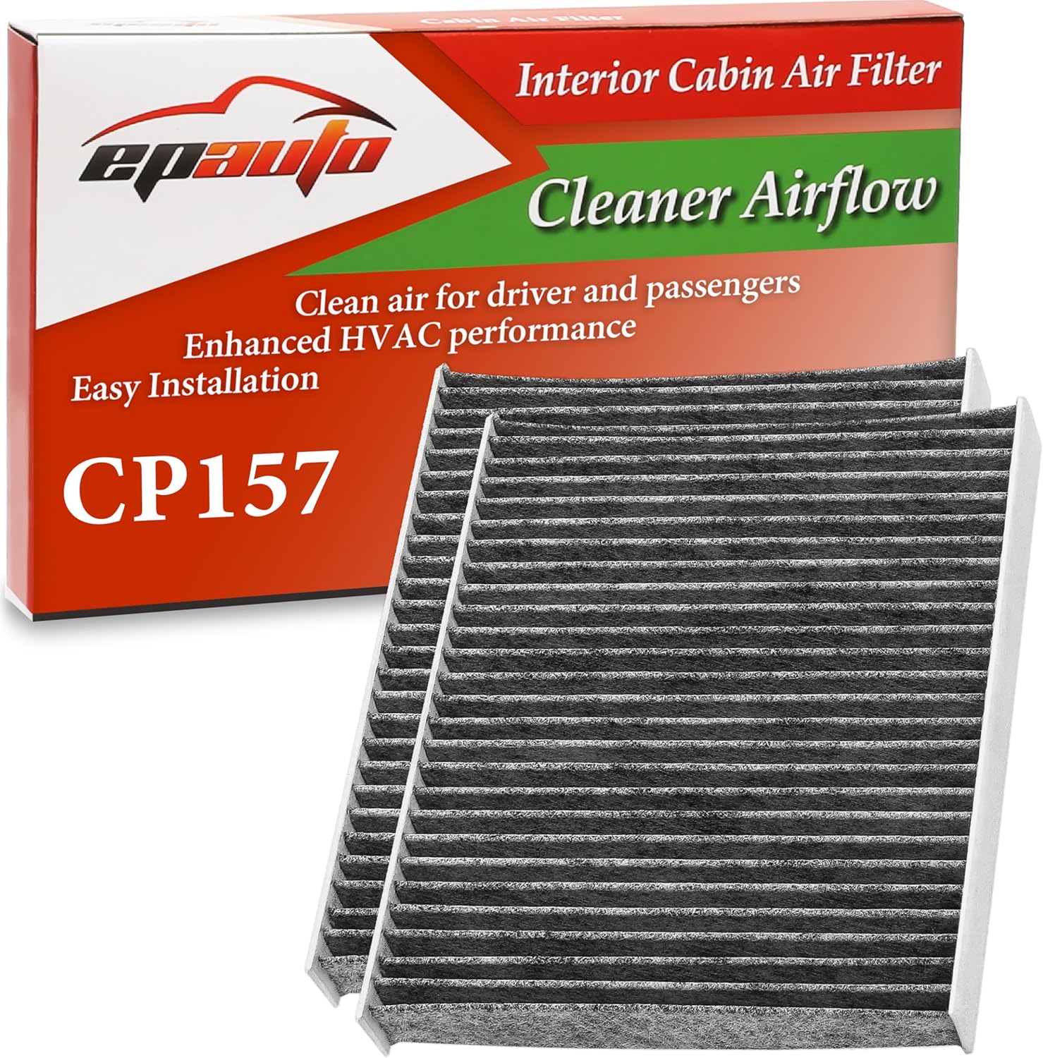 EPAuto CP157 (CF12157) Replacement made for Toyota/Mazda/Subaru Cabin Air Filter includes Activated Carbon - 3 Packs