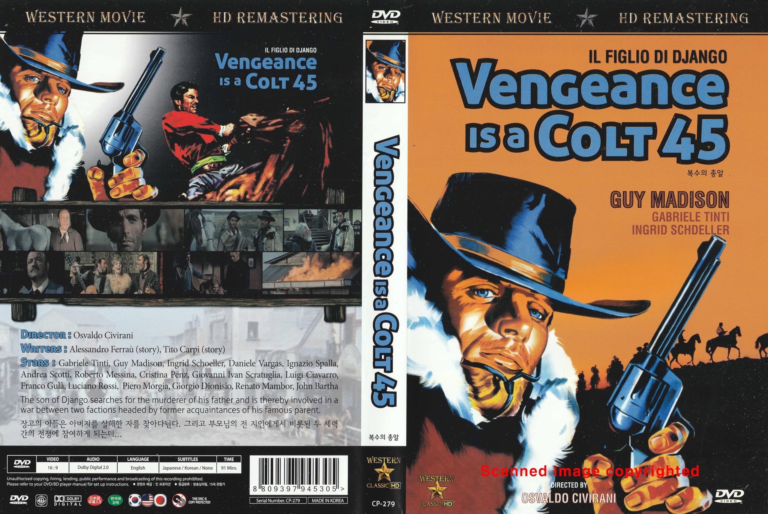 Return of Django (1967) by Osvaldo Civirani aka Vengeance is a colt 45 "Action Western Film"/ REMASTER DVD (registered airmail)