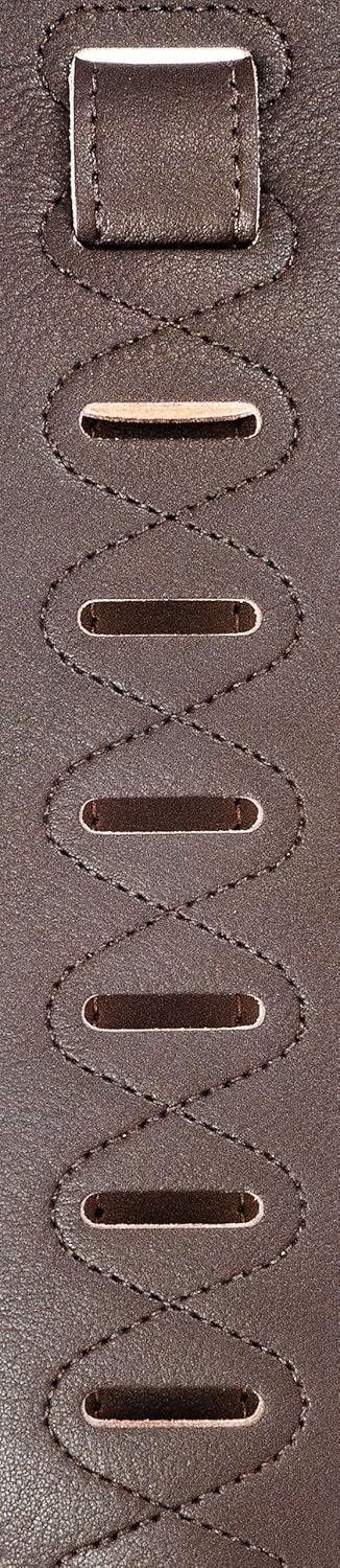 D'Addario Accessories Leather Guitar Strap - Guitar Accessories - Electric Guitar Strap, Acoustic Guitar Strap, Acoustic Electric Guitar Strap & Bass Guitar Strap - Soft Garment - Brown