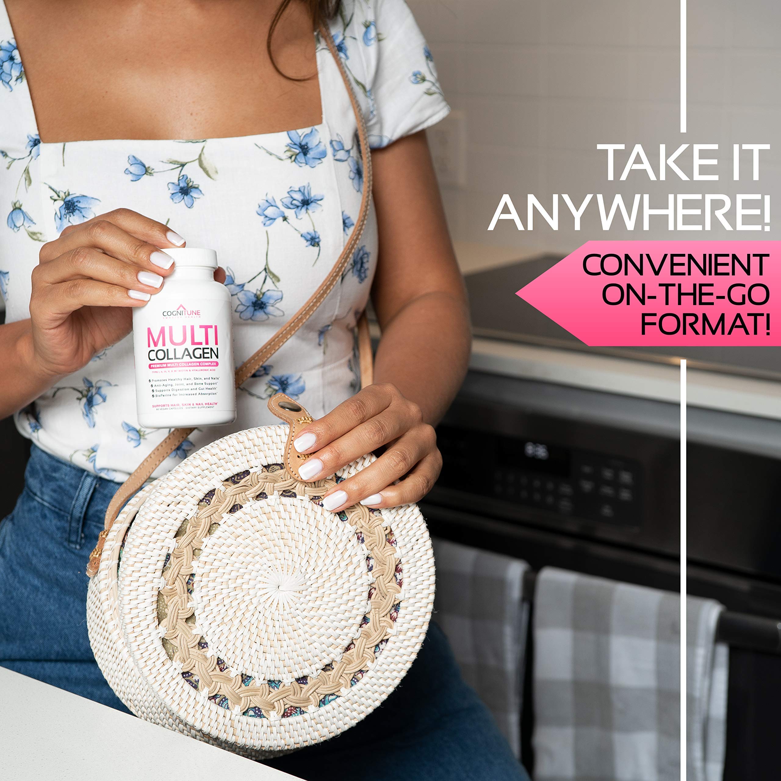 Multi Collagen Pills with Hyaluronic Acid and Vitamin C, Biotin Type I, II, III, V, X