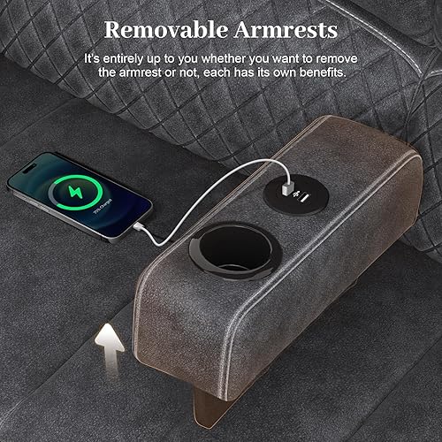 Miniatura 8 de Juego de sofá modular reclinable manual, 7 asientos, sofá modular reclinable esquinero de terciopelo holandés suave, sofá reclinable en forma de L