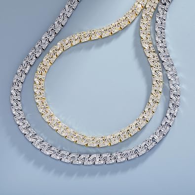 TOPGRILLZ Cuban Link Chain for Men Gold Jewelry Silver Baguette Diamond Miami Choker Necklace for Women 9mm Iced out 14K Gold Plated Gifts for Women