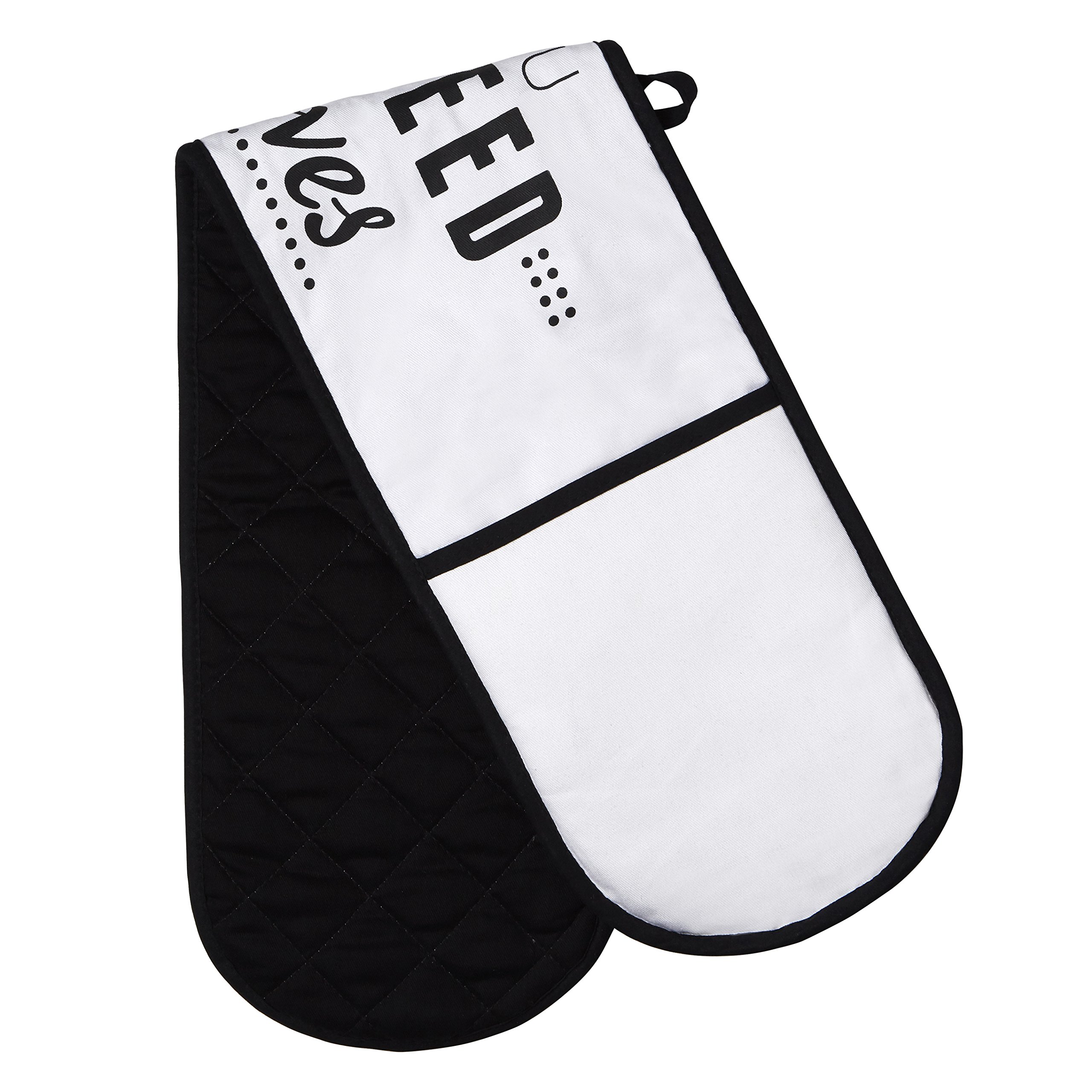 Premier Housewares Double Oven Glove - Quilted Heat-Resistant Cotton/Linen - White - One Size
