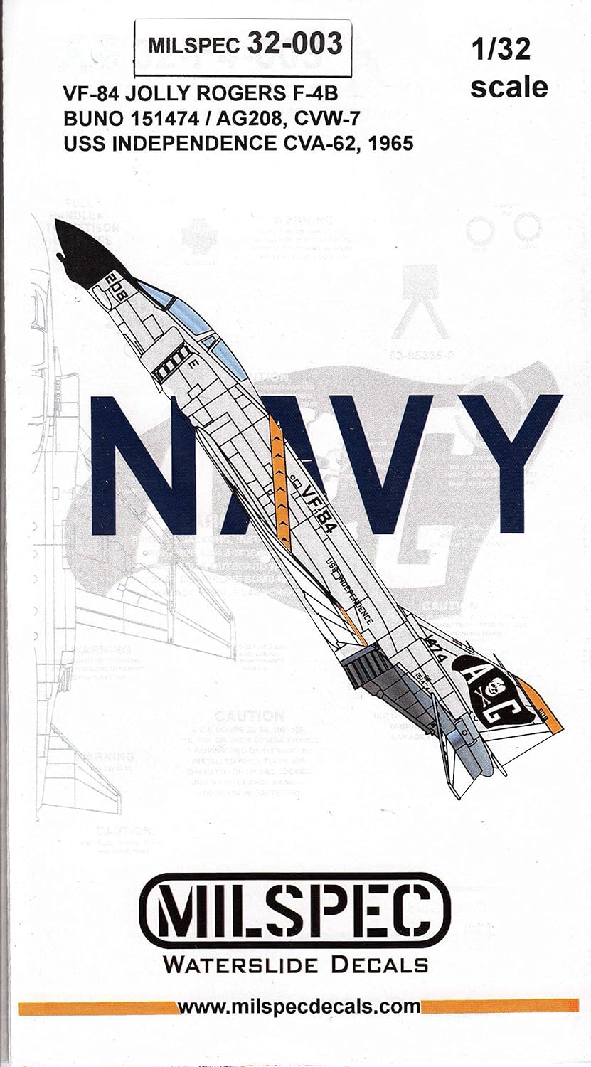 CAMMS32003 1:32 F-4B Phantom II VF-84 Jolly Rogers USS Independence 1965 [WATERSLIDE Decal Sheet]