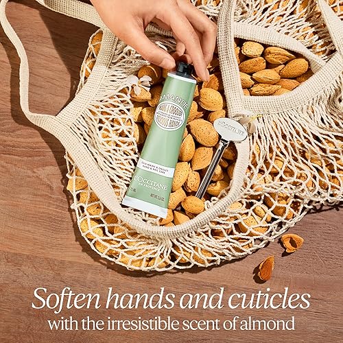 Miniatura 3 de L'Occitane Crema de manos y uñas deliciosa: suaviza las manos y las cutículas con un aroma irresistible de almendras, hidratante, infundido