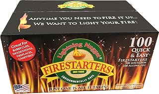 Lightning Nuggets N100SEB 100 Count Fire Starters - Food Grade, No Lighter Fluid, Ideal for Campfires, BBQs, Wood Stoves