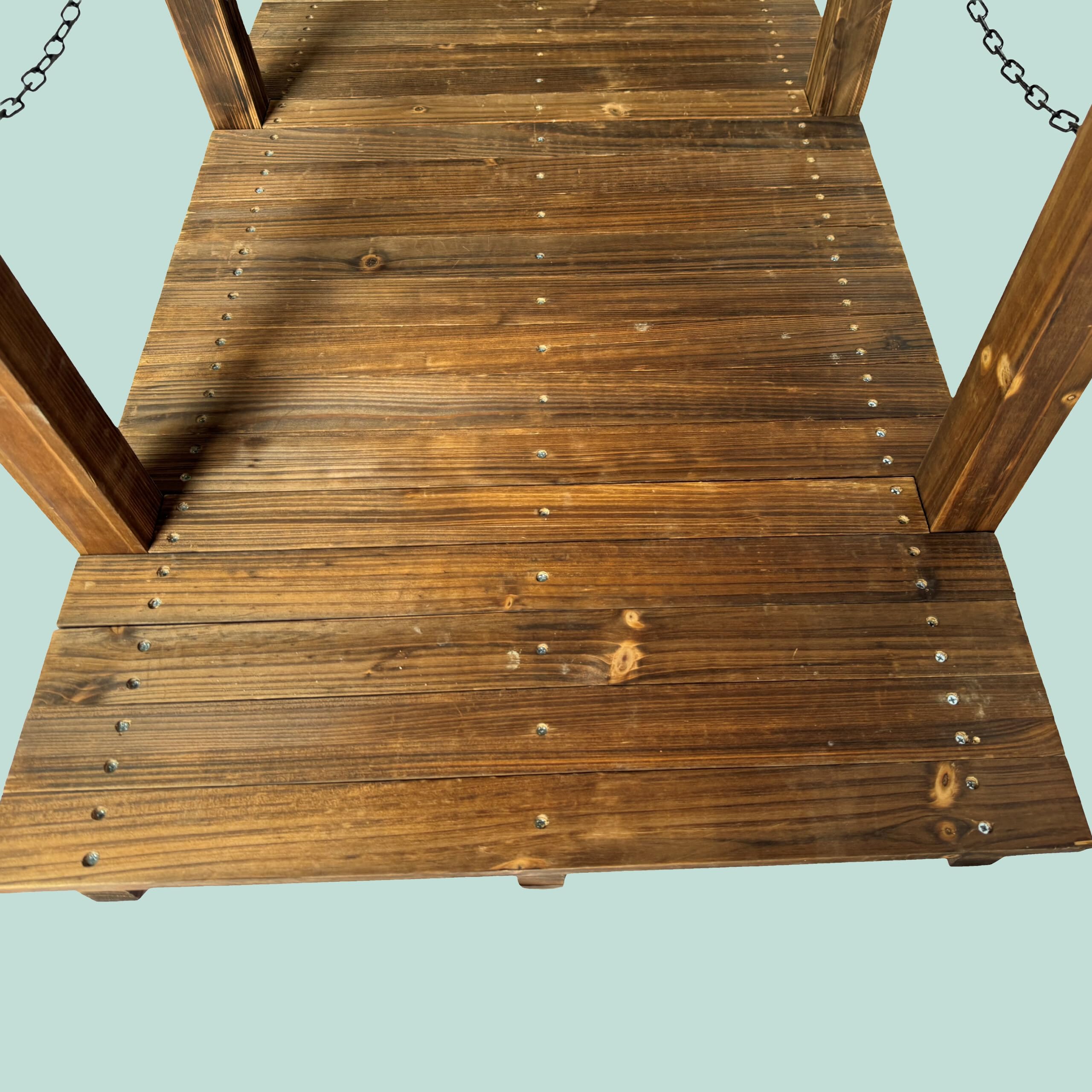 Relaxdays Garten Brücke, Pfosten mit Ketten, Tannenholz, braun