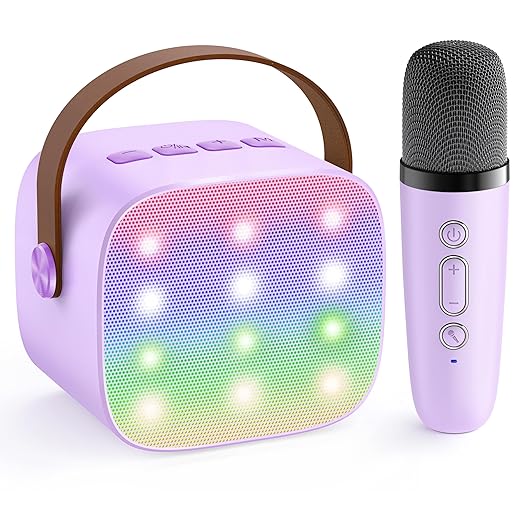 YLL Karaoke Machine for Kids Toy, Karaoke Gifts for Girls Ages 4, 5, 6, 7, 8, 9, 10, 12 +Year Old Birthday Party, 4-12 Years Old Christmas Toys Gift for Girls (Purple)