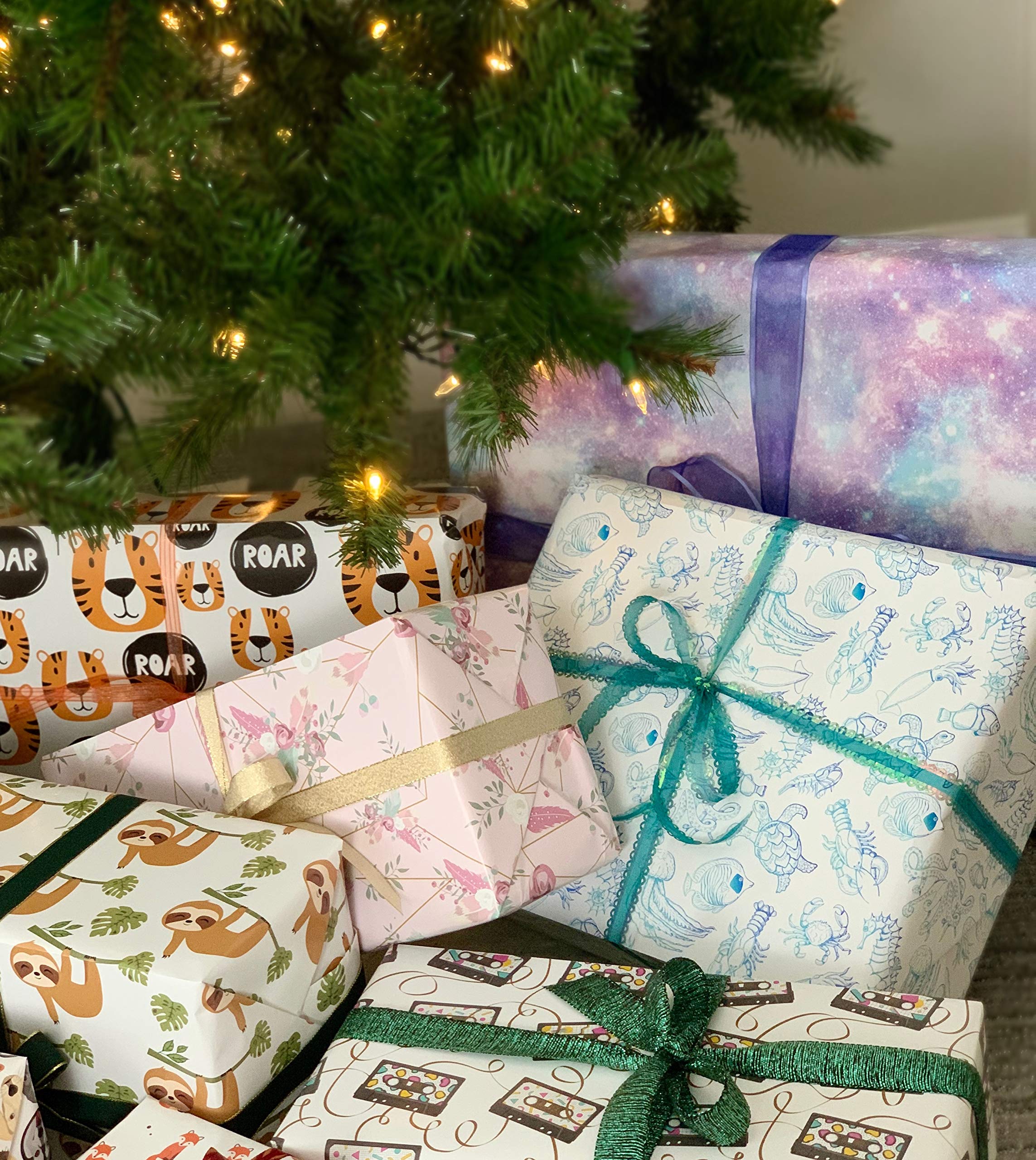 Amazon | Galaxy 包装紙 スペースギフトラップ - 折りたたみ