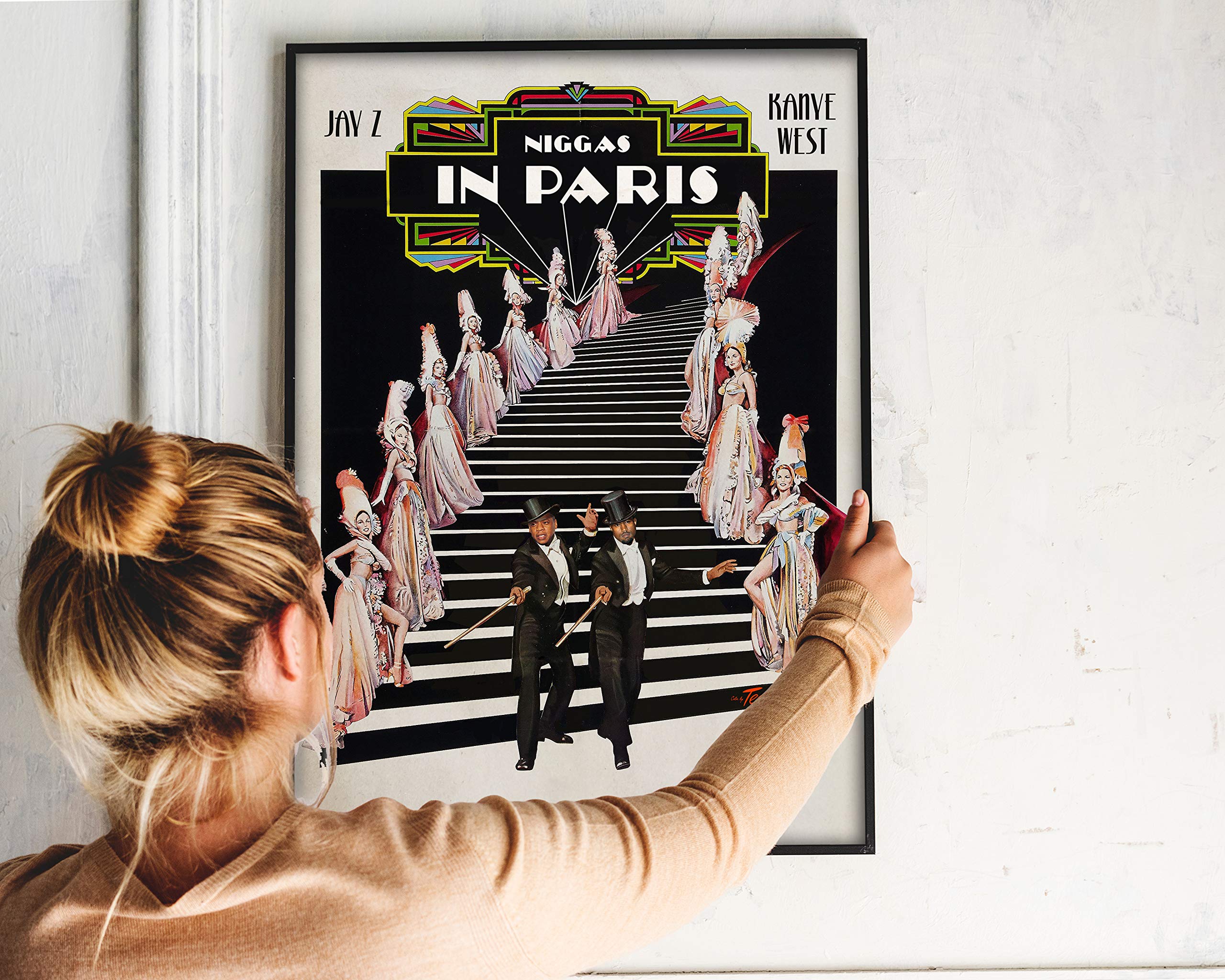 Jay-Z Kanye West Niggas In Paris - Póster de música retro