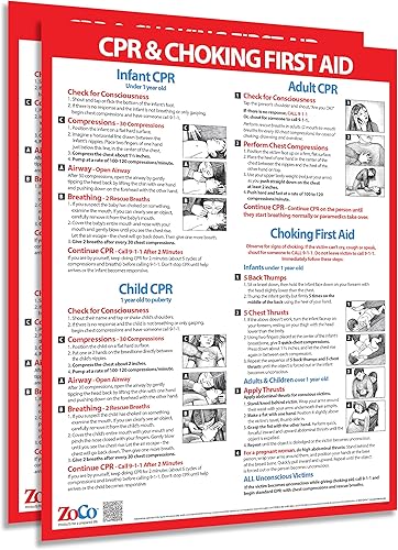 Vista 11 de Carteles de RCP (paquete de 5) – Carteles de maniobra Heimlich para restaurante – Laminados, 17 x 22 pulgadas – Carteles de primeros auxilios
