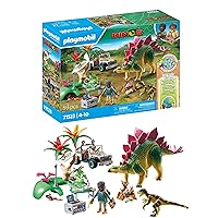 PLAYMOBIL Dinos 71523 Campo Base con Dinosauri, avvincente Tour esplorativo con i ricercatori