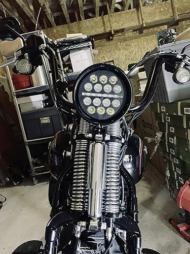 Miniatura 7 de Eagle Lights 5.75 pulgadas Slim Line Multi LED Proyección Faro para Harley Davidson y faros indios (negro)