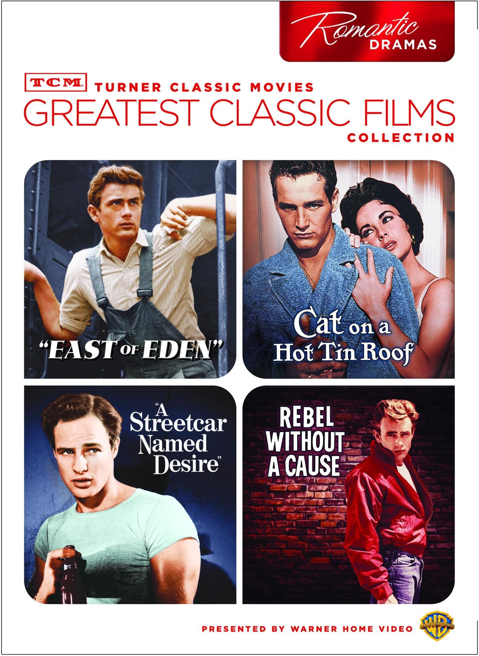 TCM Greatest Classic Films Collection: Romantic Dramas (East of Eden / Cat on a Hot Tin Roof / A Streetcar Named Desire / Rebel Without a Cause)