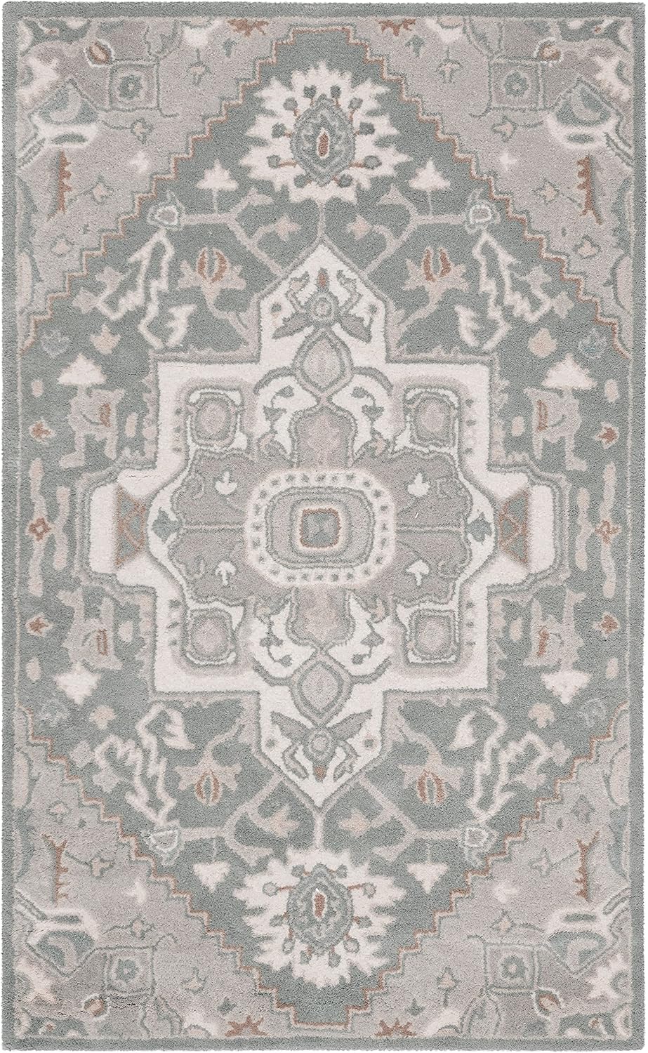 Elegant Ivory Hand-Tufted Wool Rectangular Area Rug