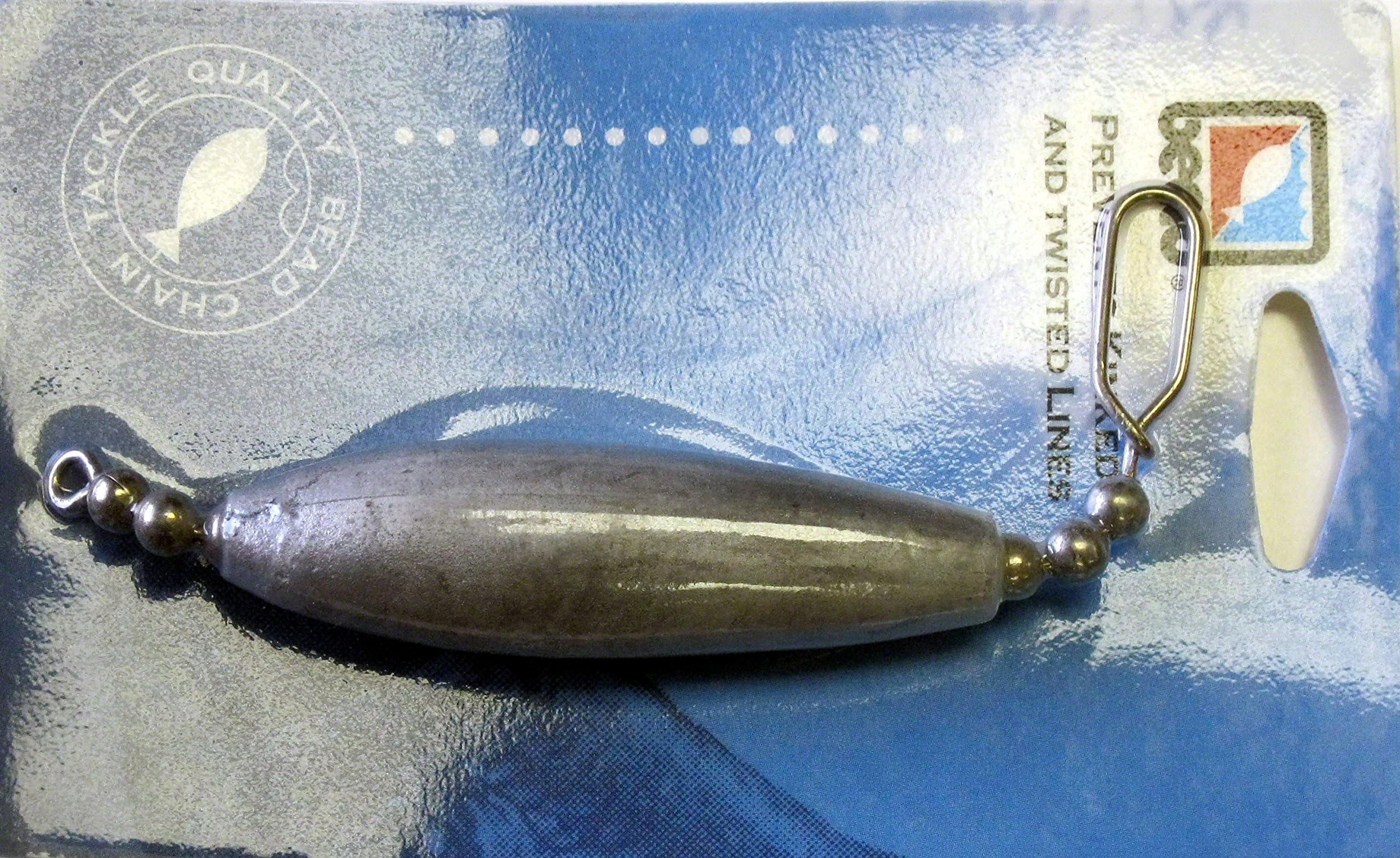 Bead Chain DR8T 8-Ounce Trolling Sinker, Pack of 2, Nickel Finish
