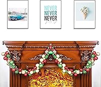 Vista 3 de Guirnalda de Navidad de 6 pies, adornos inastillables para colgar en interiores y exteriores, decoración para colgar en el hogar, fiesta, árbol