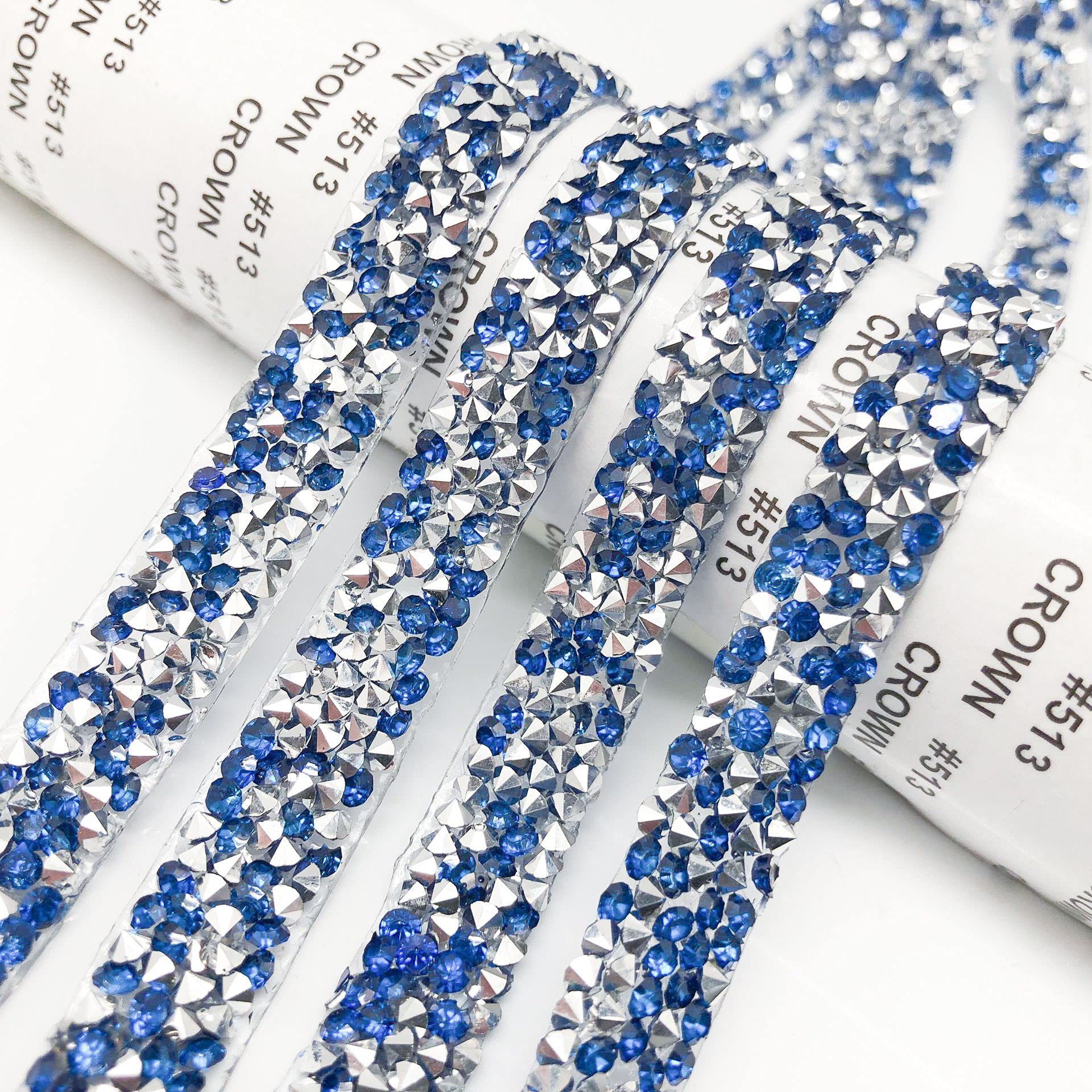 ACiyD 1 Yard 5/10/20/30/40mm Glitter Strass Kette Band Trim Harz Kristall Dekoration DIY Gürtel Kleidungsstück Hotfix Applikation Handwerk (Color : Blue, Size : 40mm)