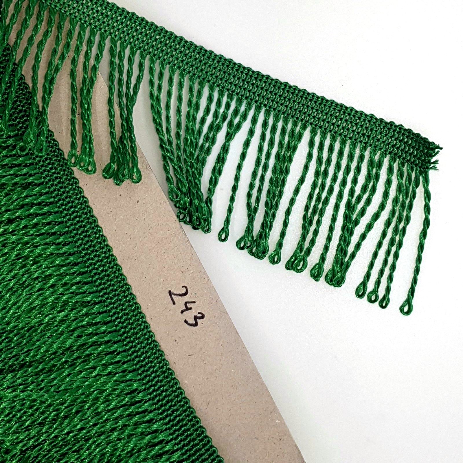 Fringe Tassel Trim, 25 metres x 60 mm Wide for Dance Dresses, Curtains, Lamps, Trimmings, Bags, Costumes, DIY (Forest Green 243)