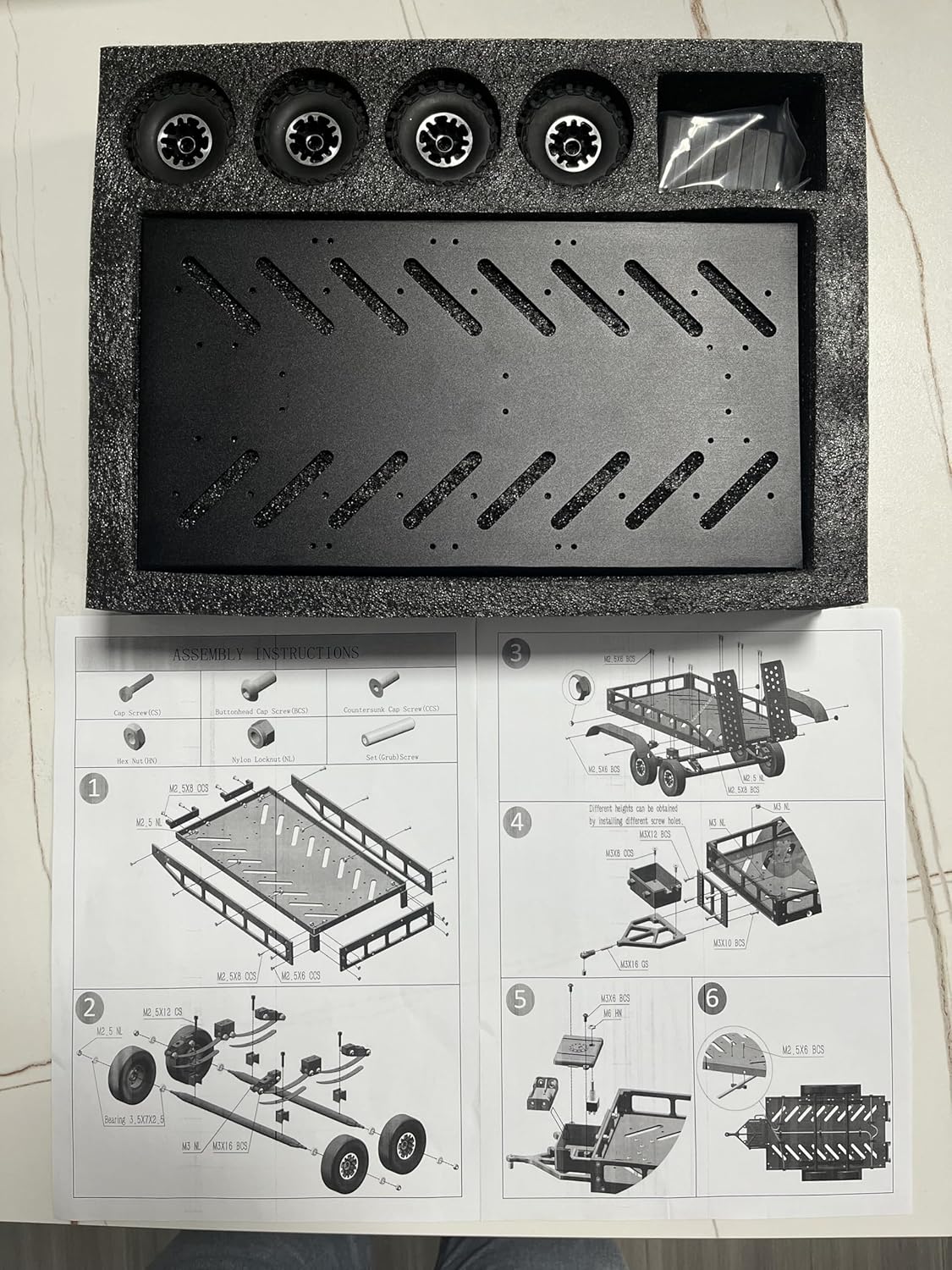 RC Utility TRX4M Trailer, Metal Alloy Construction, 1/18 Scale, Detachable Tow Hitch, 7x6x3.5 Inches, Compatible with RC Cars (Black)