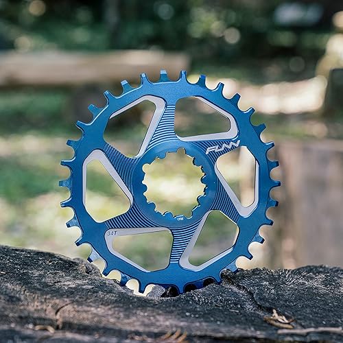 Miniatura 11 de Funn Solo DX - Plato ancho estrecho para cadena de 9, 10, 11, 12 velocidades, compatible con bielas de interfaz de montaje directo SRAM, Negro